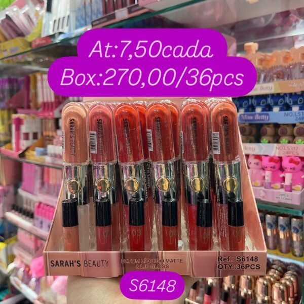 S6148- Batom líquido matte e Lip Gloss 2 em 1
