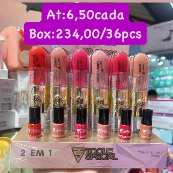 TS01059 batom matte líquido 2 em 1 Toque Especial/ 36pcs