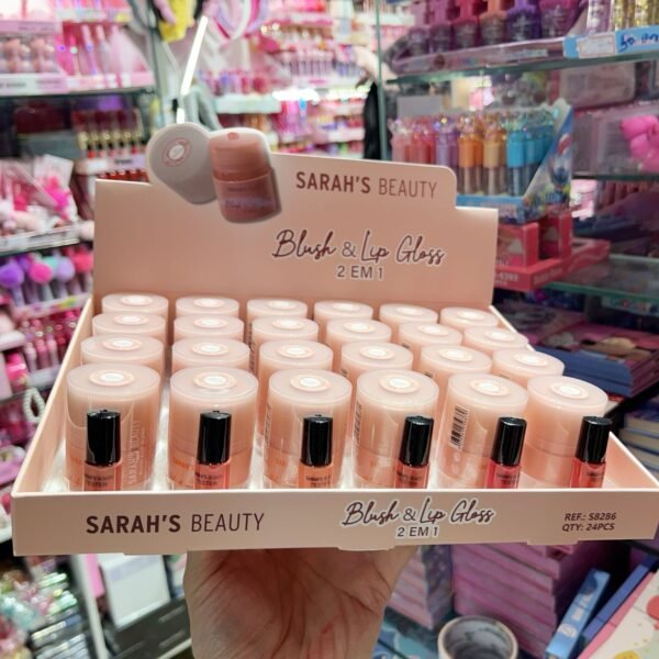S8286- Blush e Lip Gloss 2 em 1 Sarah's beauty