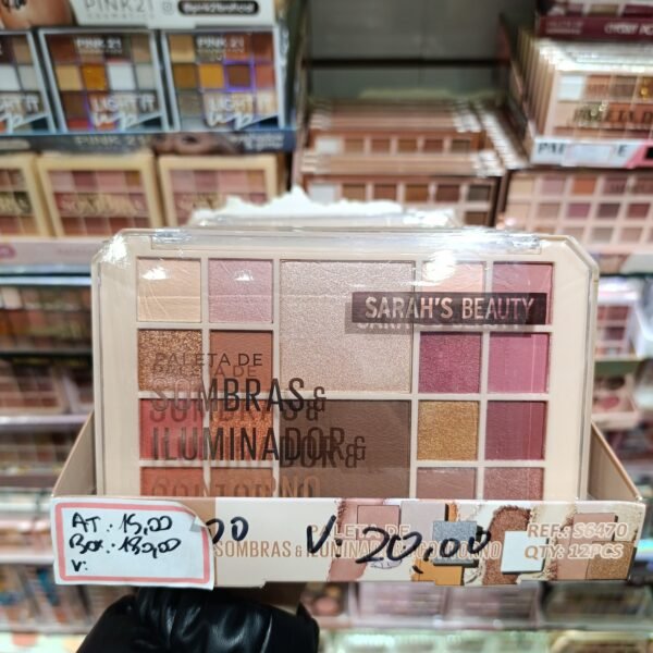 S6470 Paleta de sombras, contorno e iluminador/ 12pcs
