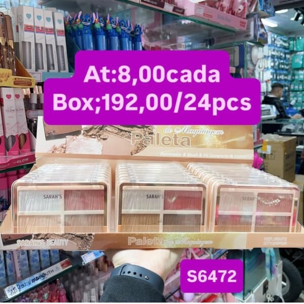 S6472 Paleta Iluminador, Blush, Contorno e Po compacto/ 24pcs