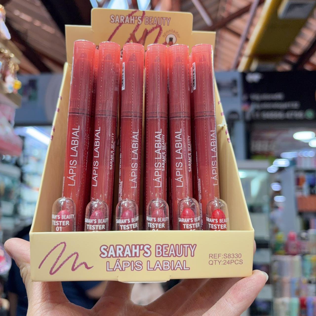 S8330 lápis labial Sarah's beauty box/24pcs