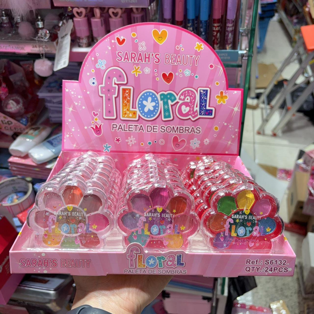 S6132 paleta de sombras floral Sarah's beauty box/24pcs