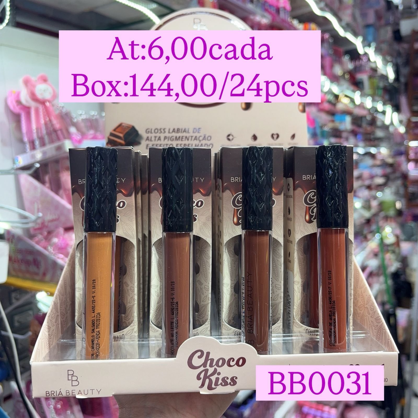 BB0031 Lip Gloss choco Kiss box/24pcs