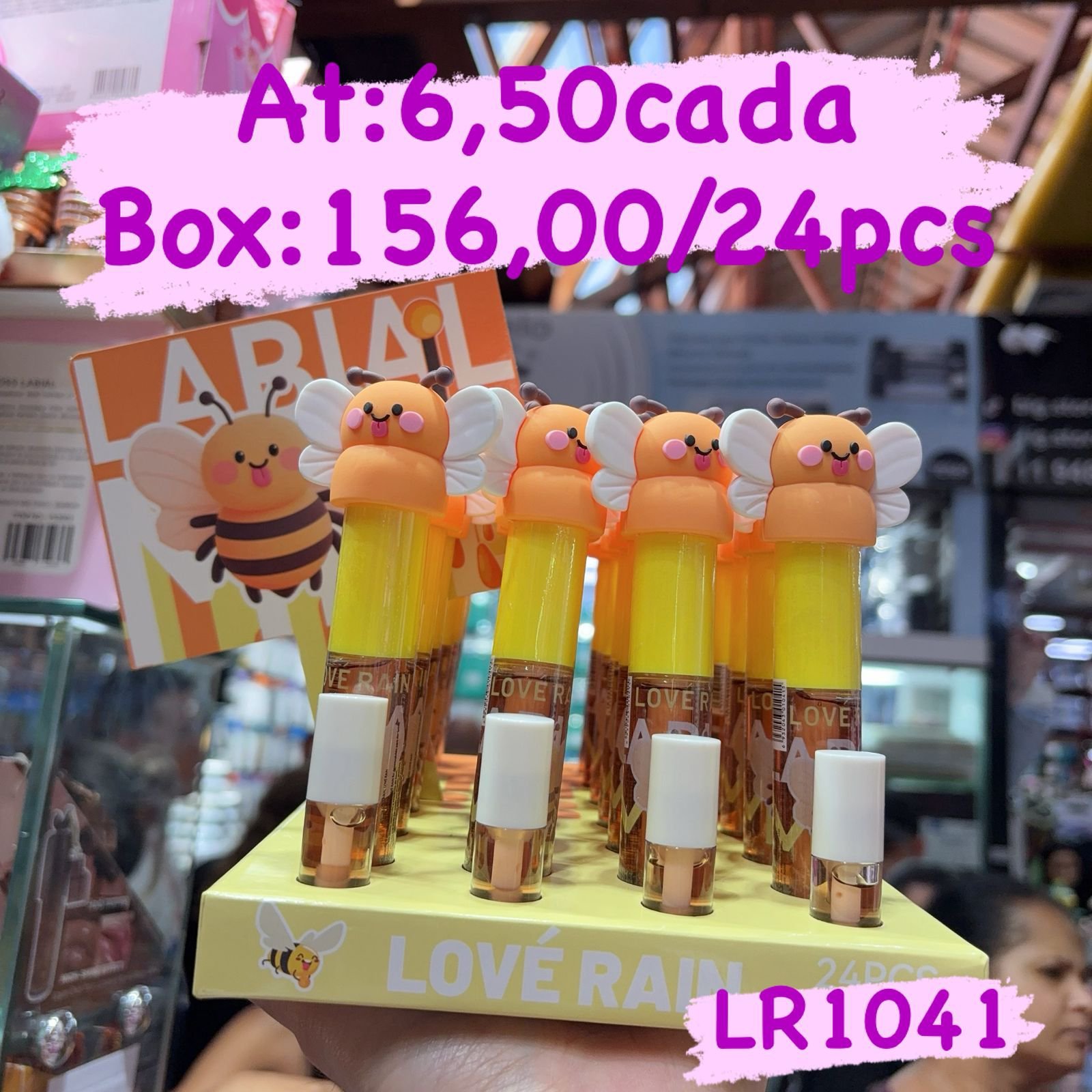 LR1041 Lip Gloss honey love Rain box/24pcs