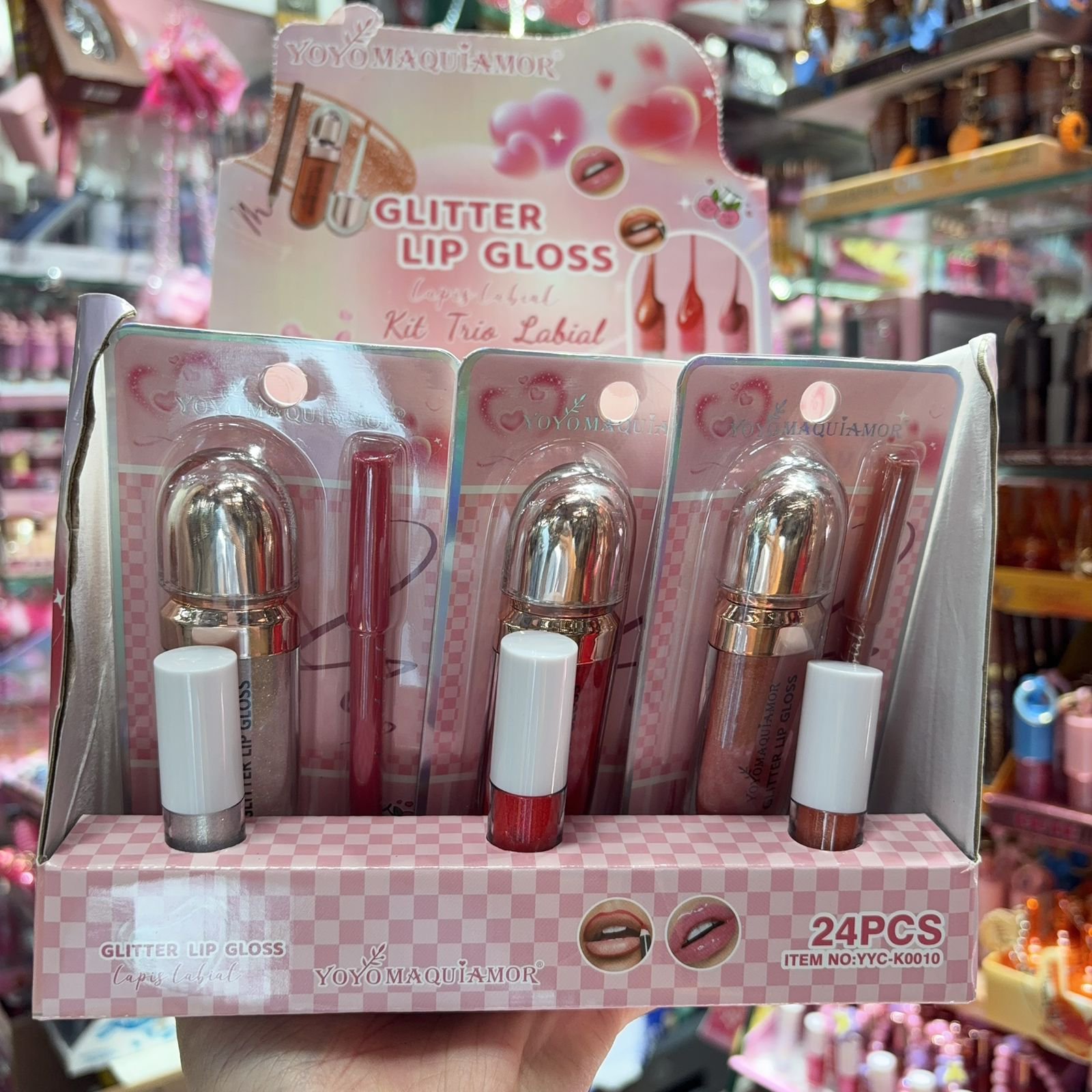 YYCK0010 kit trio lábial box/24pcs