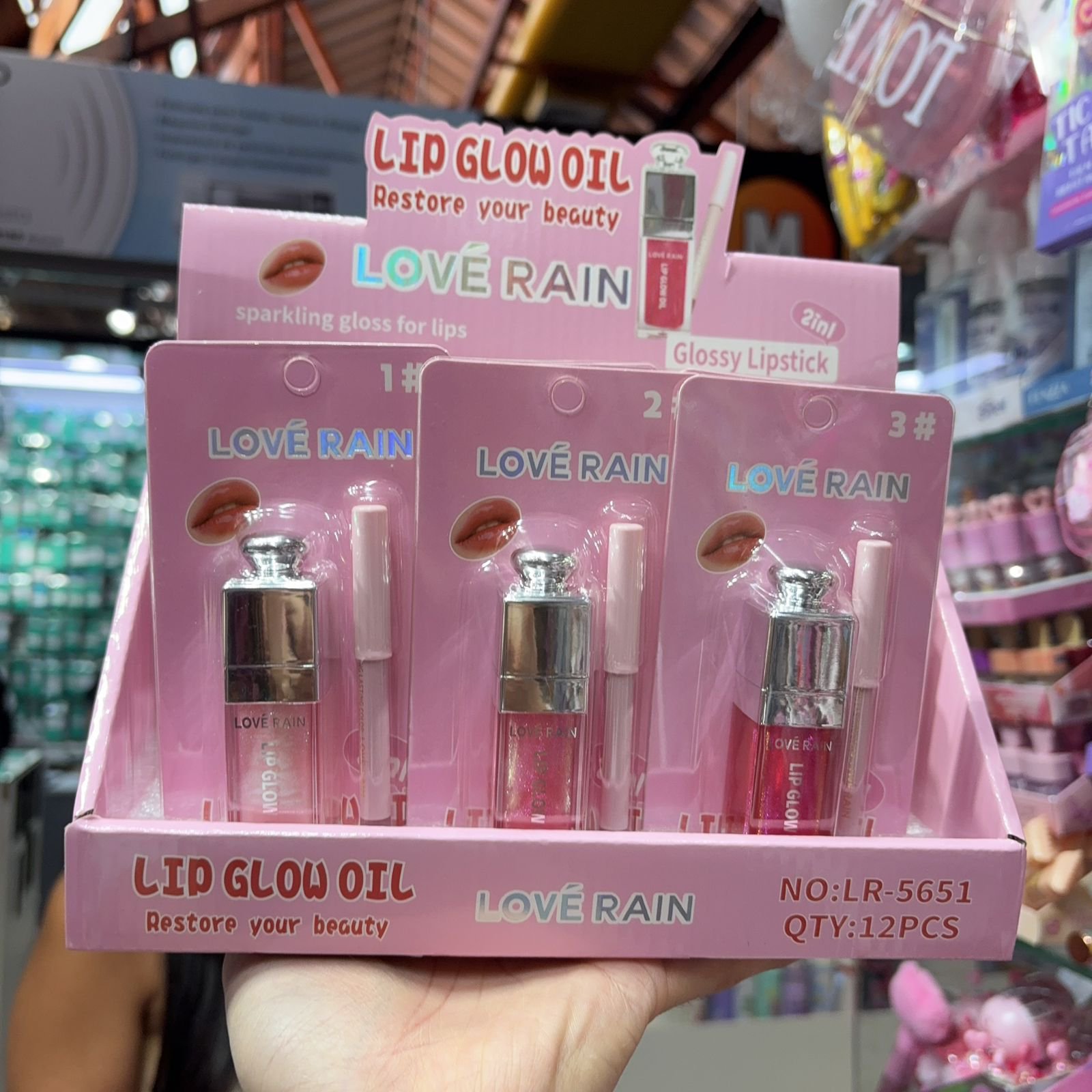 LR5651 Lip glow Oil love rain box/12pcs