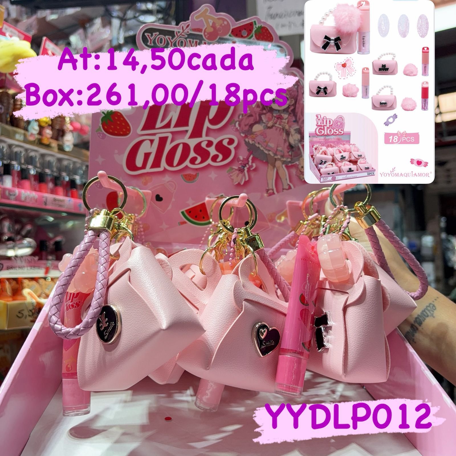 YYDLP012 Lip Gloss yoyomaquiamor box/18 pcs