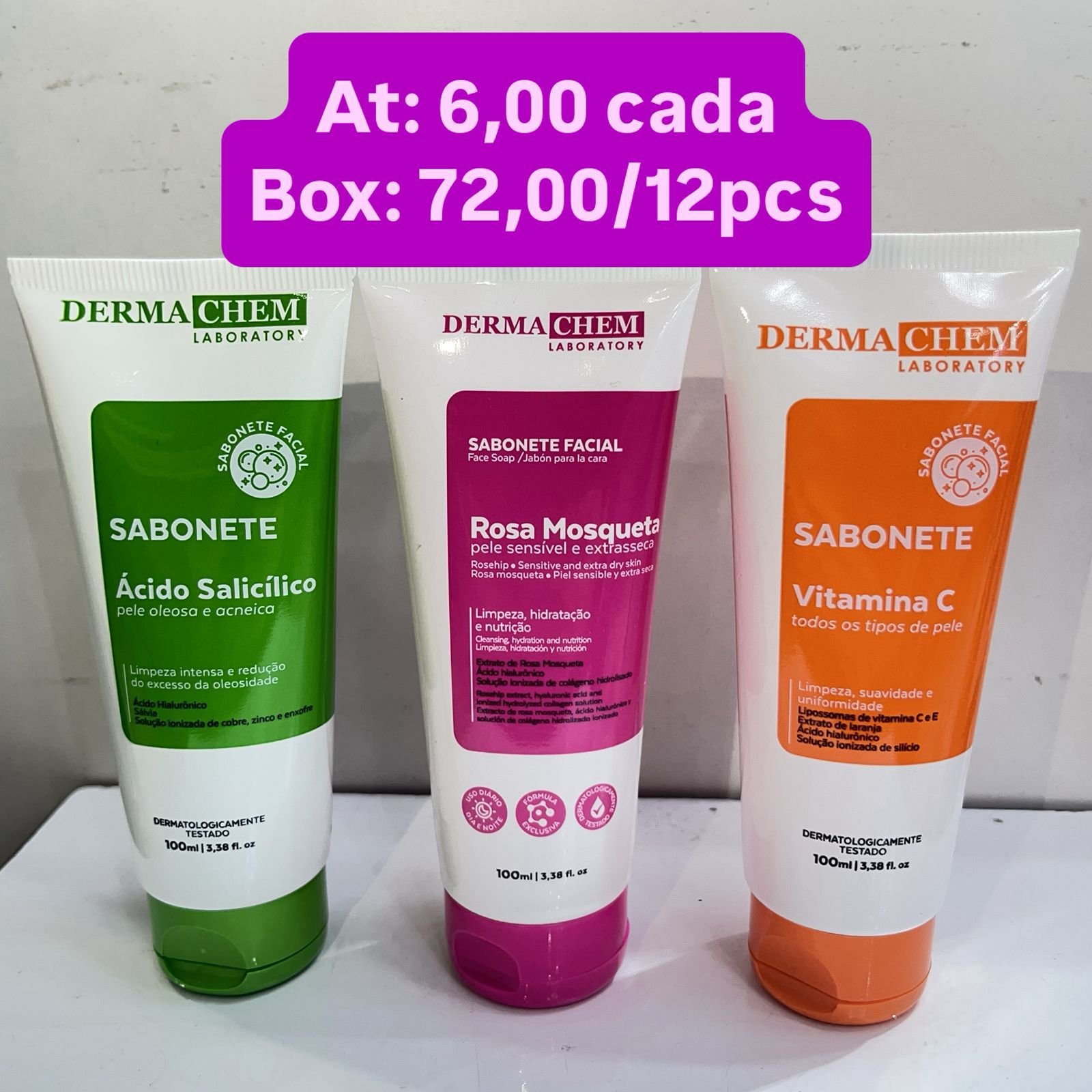 sabonetes facial dermachen box/12pcs