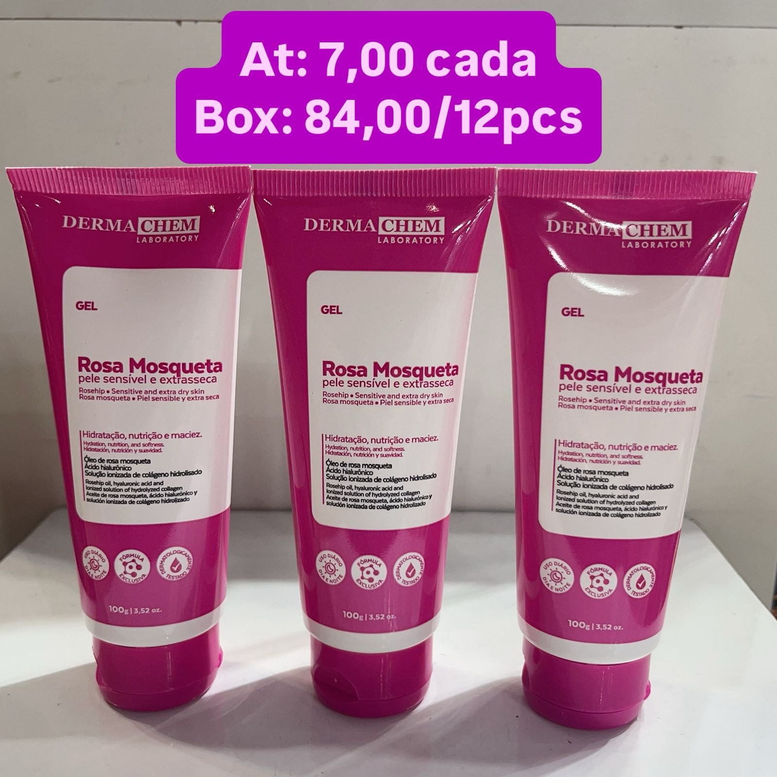 Gel facial rosa mosqueta box/12pcs