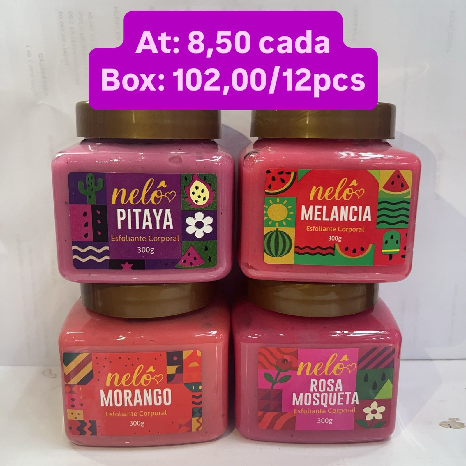 esfoliante corporal nelô box/12pcs