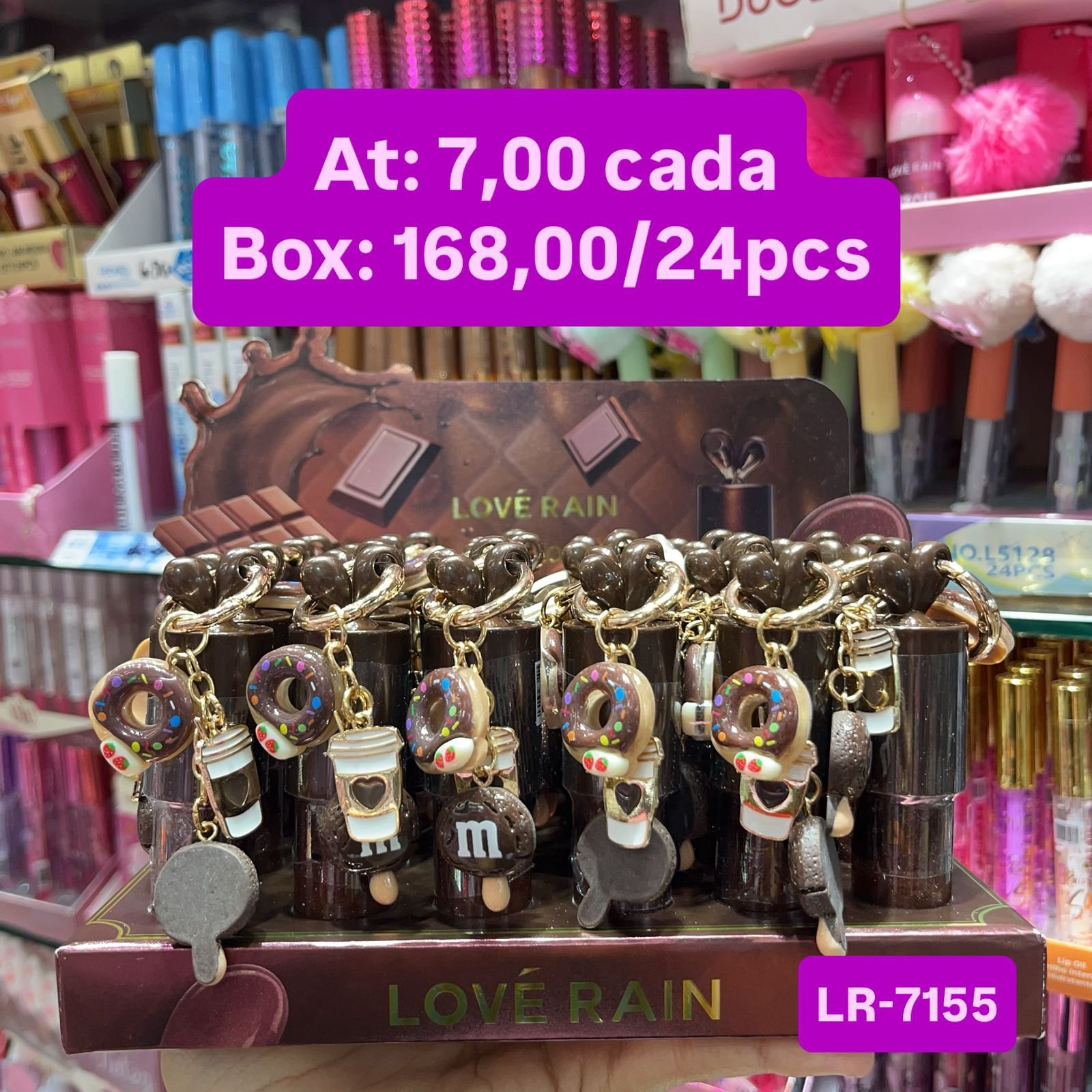 LR-7155 Gloss de chocolate love Rain box/24pcs