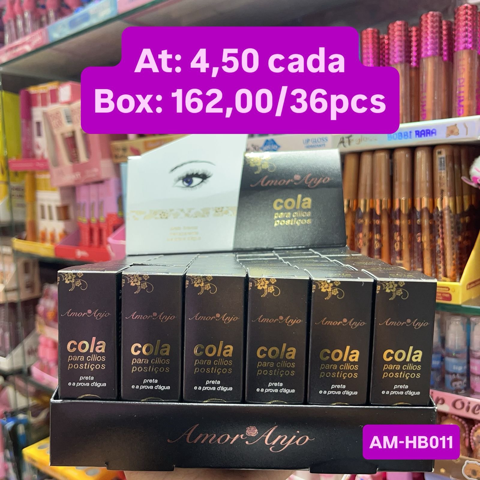 AM-HB0011 cola preta amor e anjo box/36pcs
