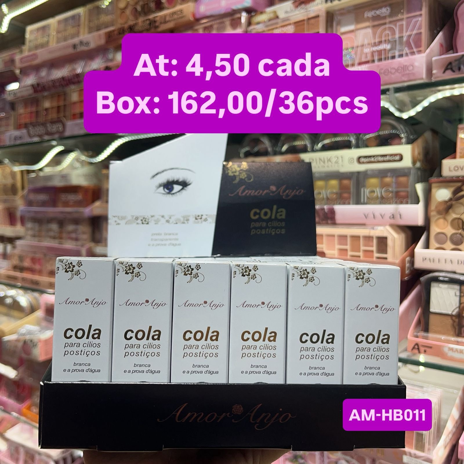 AM-HB011 cola branca amor e anjo box/36pcs