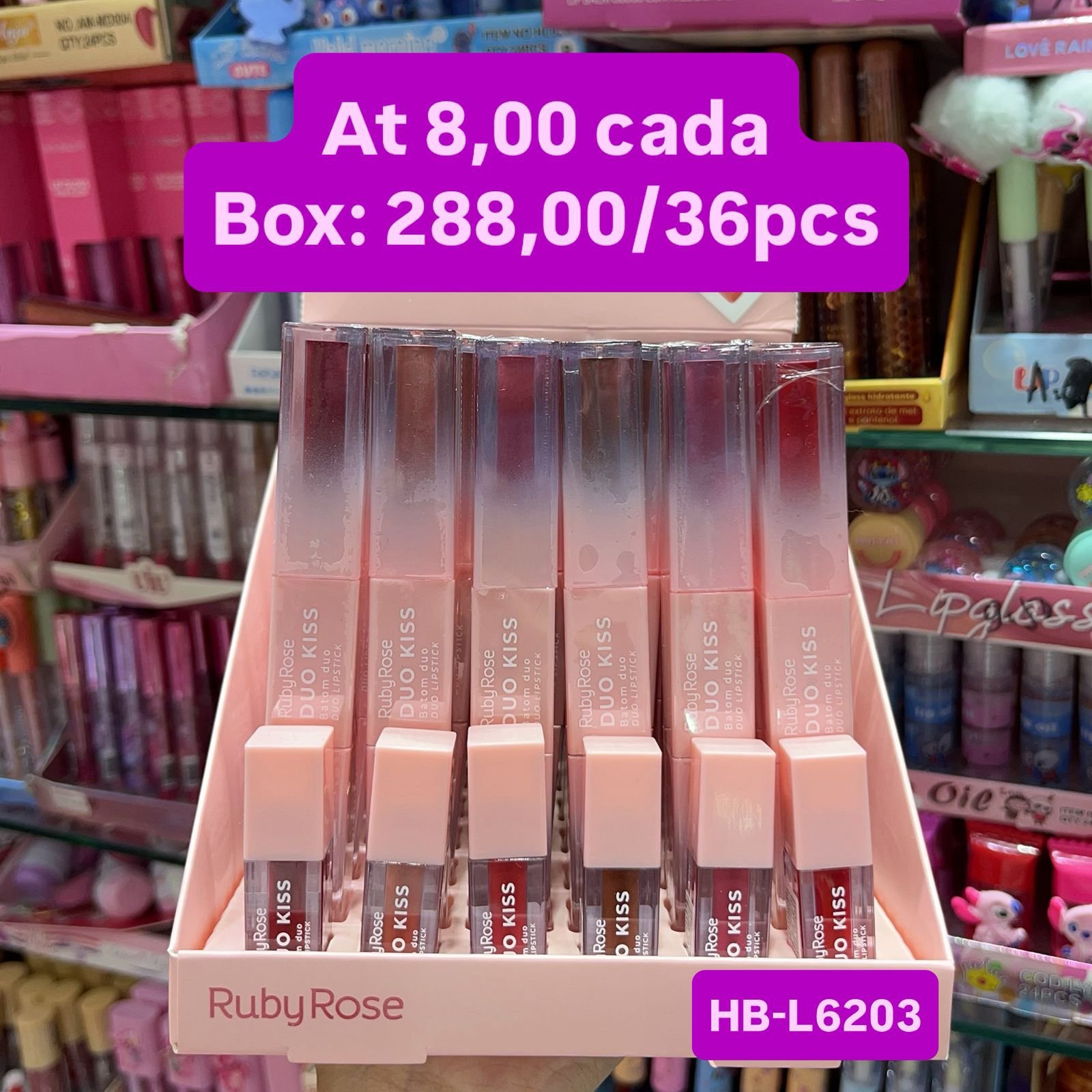 HB-L6203 Duo Kiss Ruby rose box/36pcs