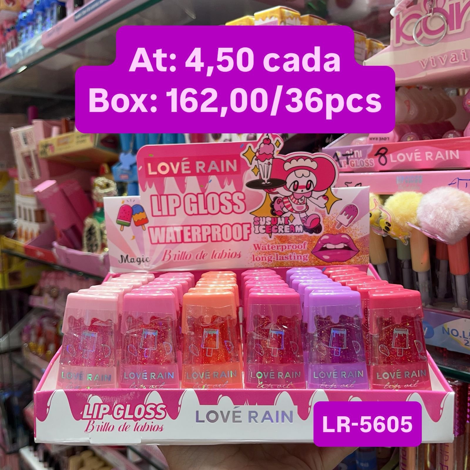 LR5605 Lip Gloss love Rain box/36pcs