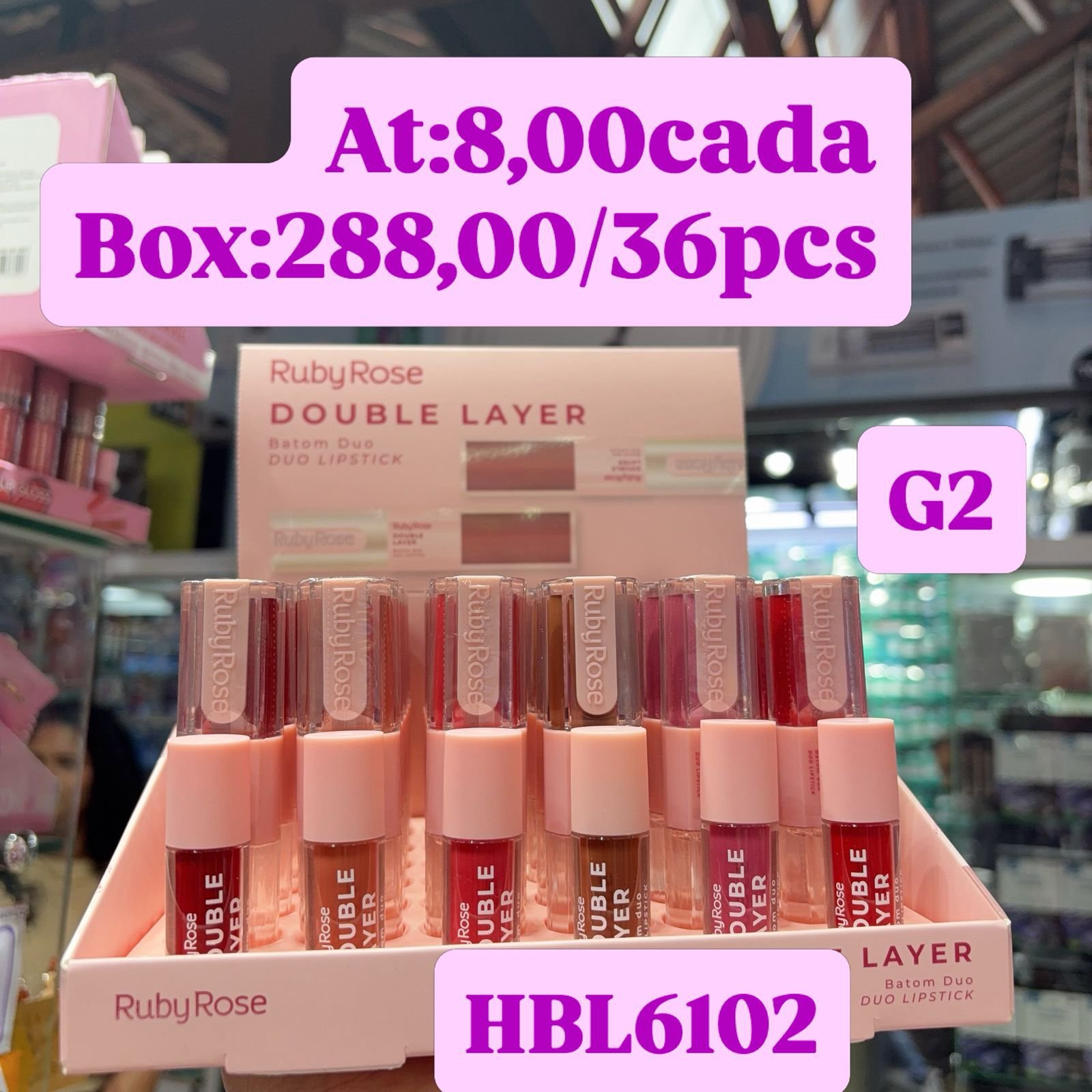 HBL6102 batom duo Double layer G2 box/36pcs