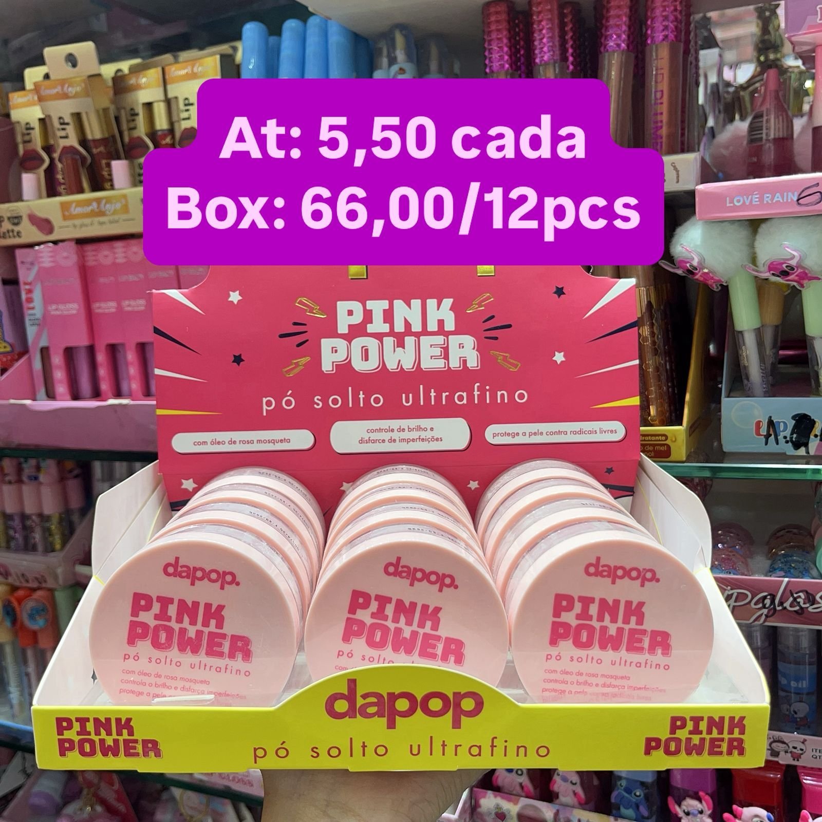 Pó solto pink Power Dapop box/12pcs