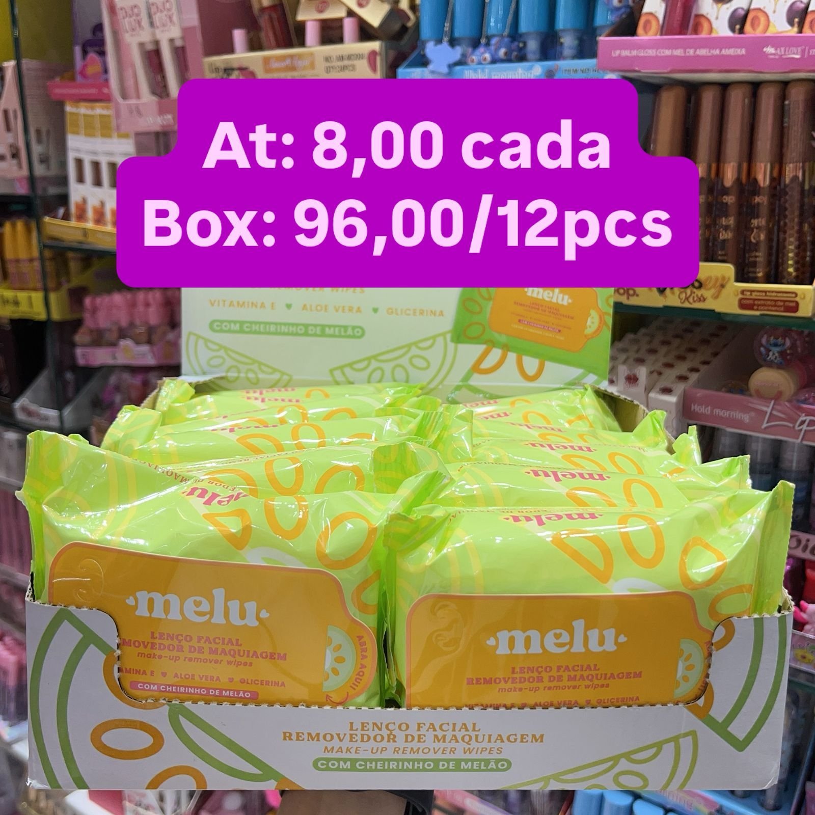 lenço facial removedor Melu box/12pcs