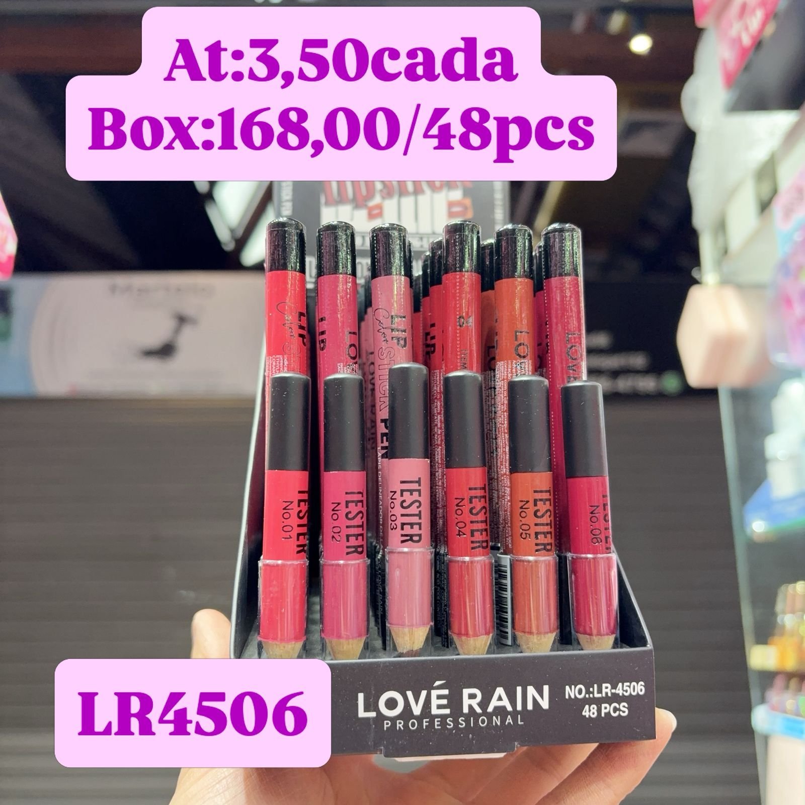 LR4506 lápis labial love rain box/48pcs