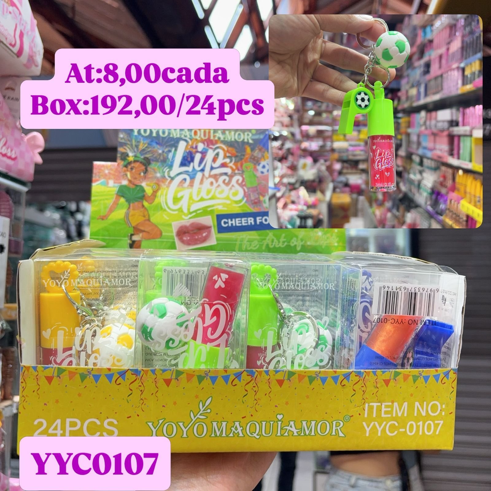 YYC0107  Lip gloss copa box/24pcs
