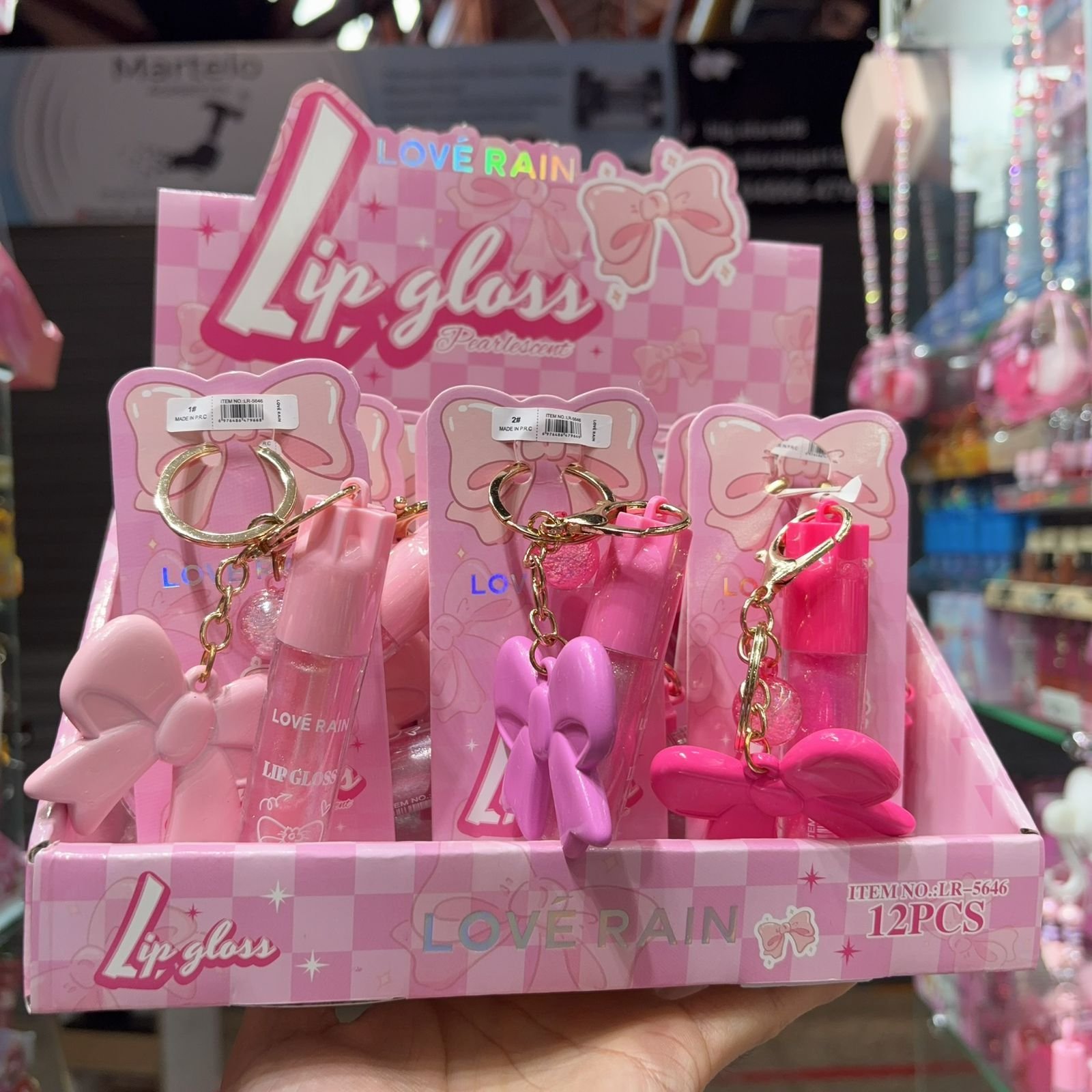 LR5646 Lip gloss laço love rain box/12pcs