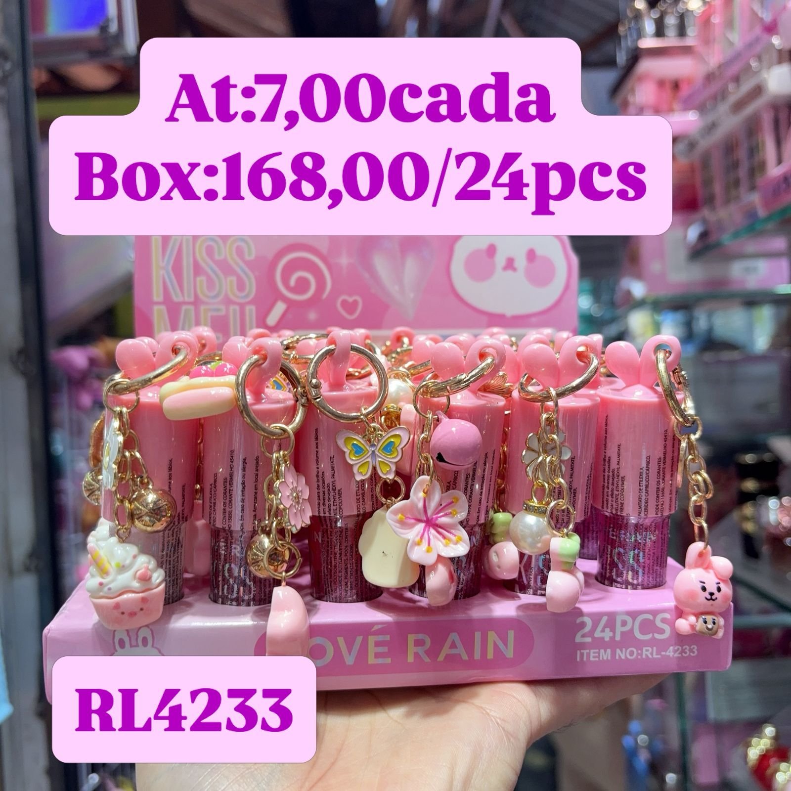 RL4233 Lip gloss love rain box/24pcs