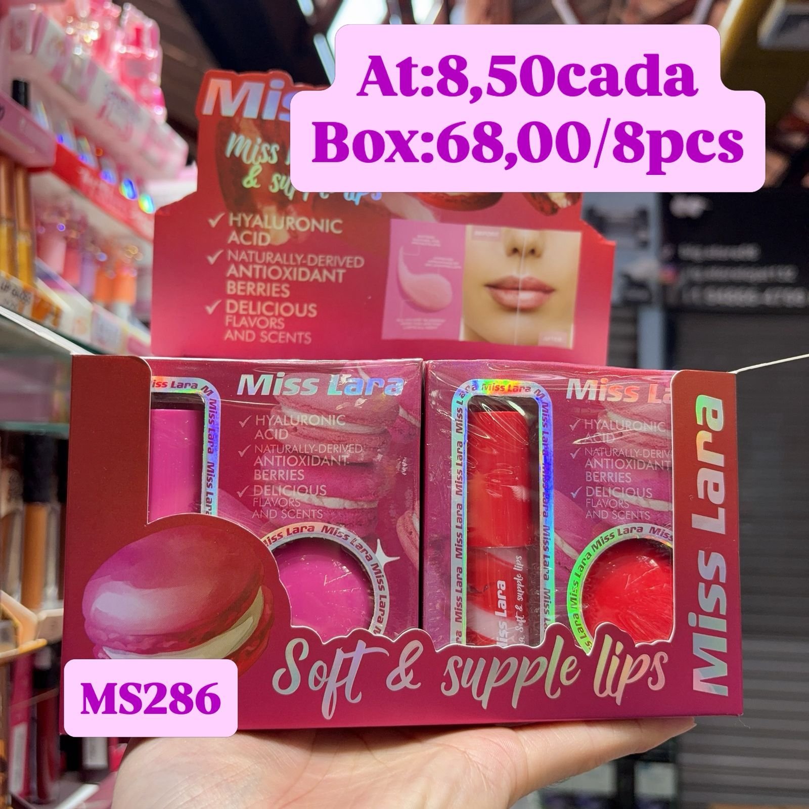 MS286 kit glos e balm box/8pcs