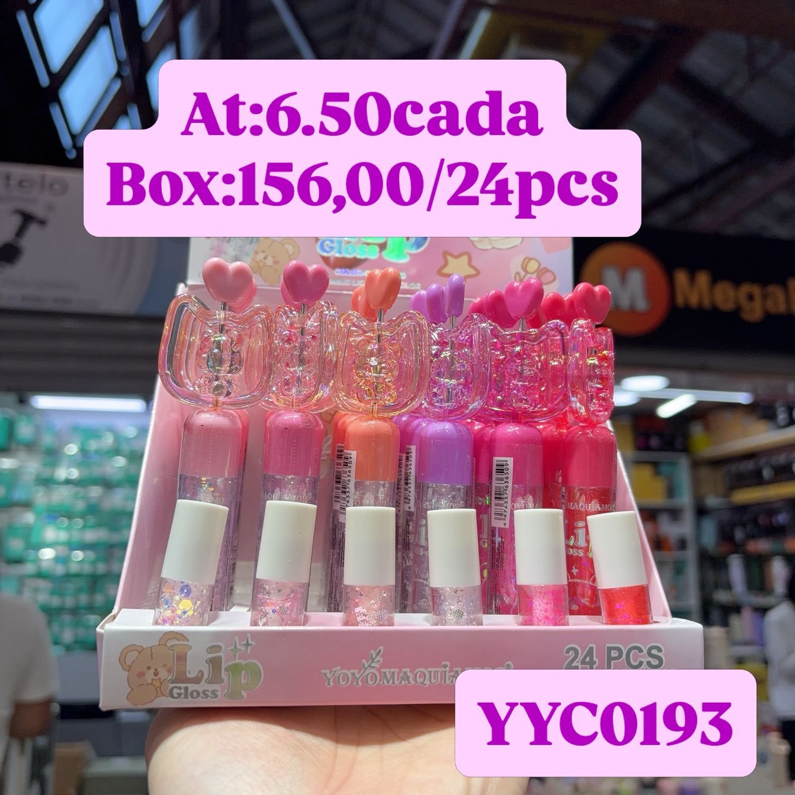 YYC0193 Lip gloss yoyomaquiamor box/24pcs