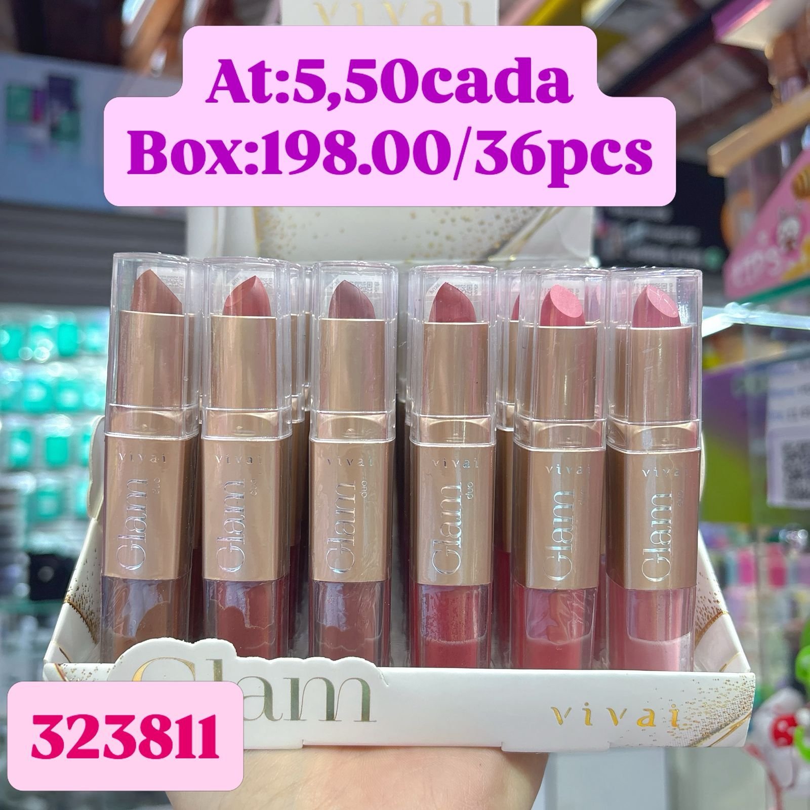 323811 batom duo Glam vivai box/36pcs