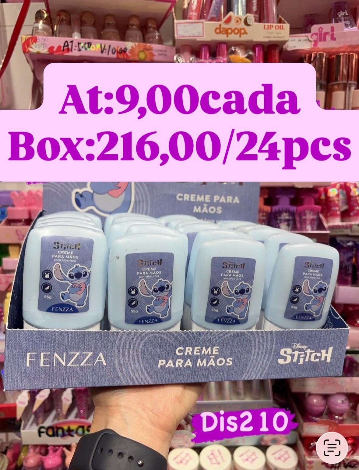 DIS210 creme para mãos Stitch box/24pcs