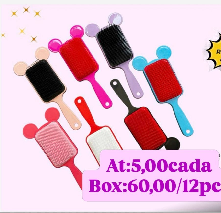 escova de cabelo com orelhas box/12