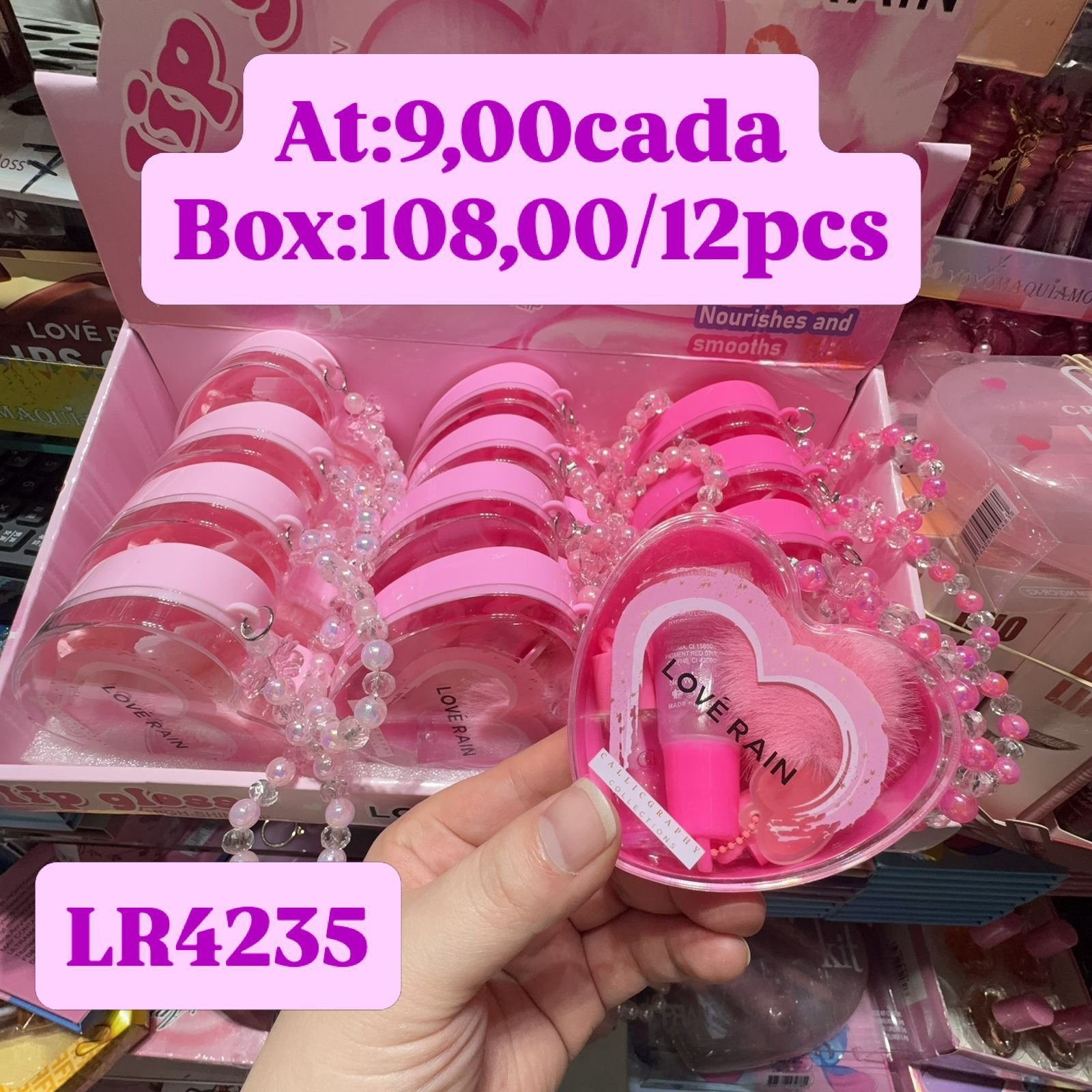 LR4235 kit coração love rain box/12pcs
