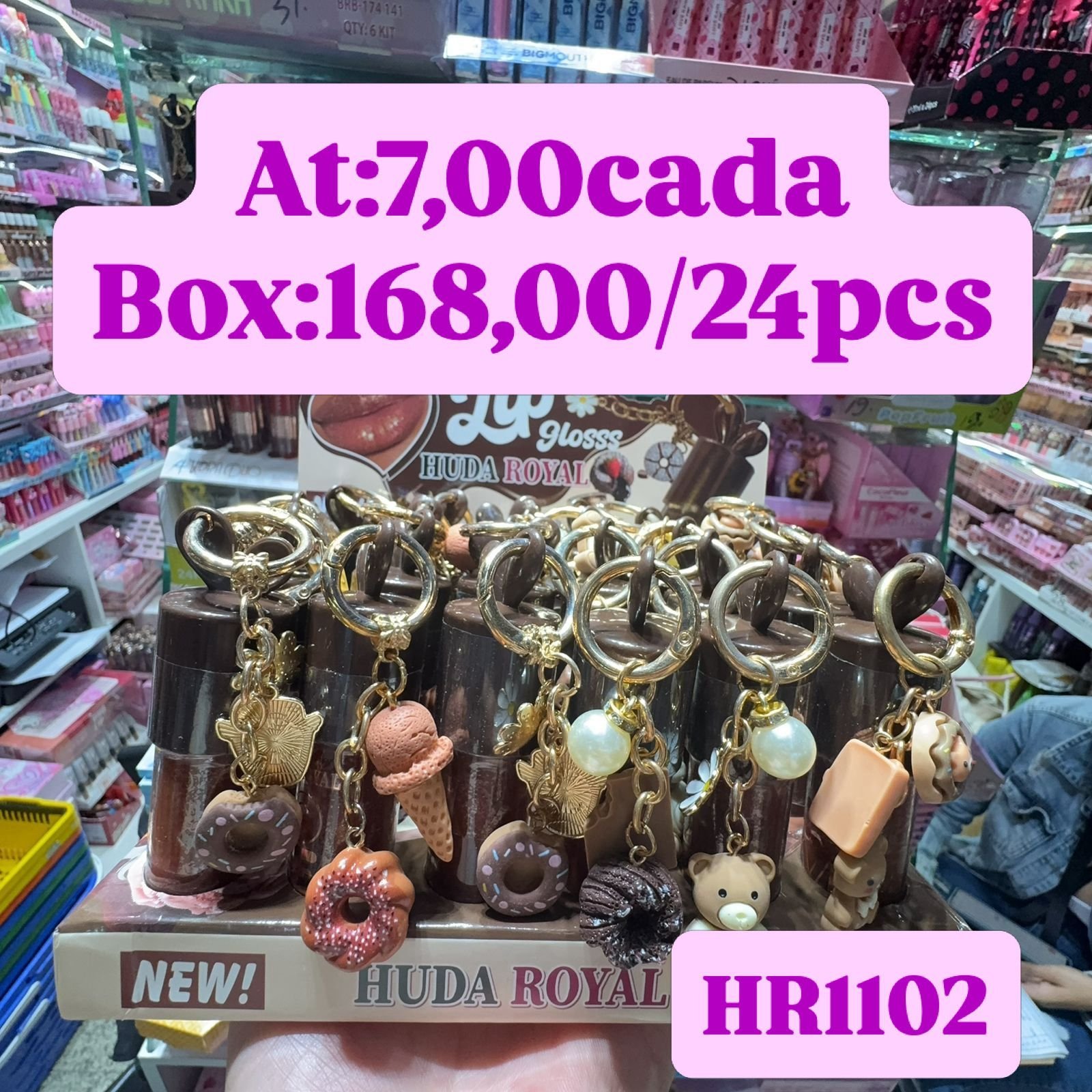 HR1102 Lip gloss chocolate box/24pcs