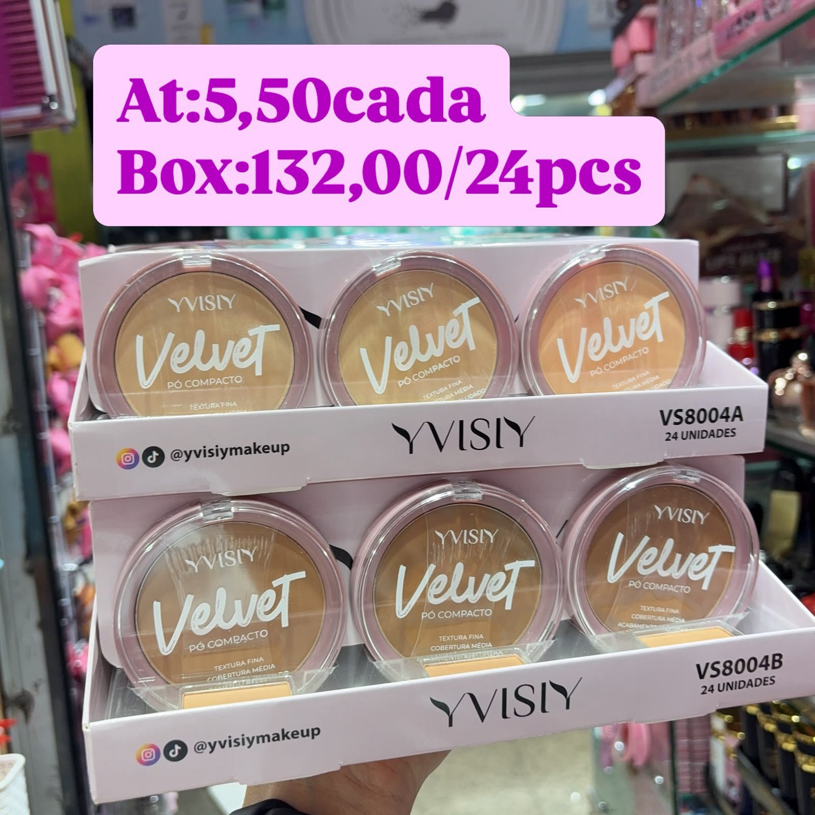 VS8004A/B pó compacto visi box/24 pcs