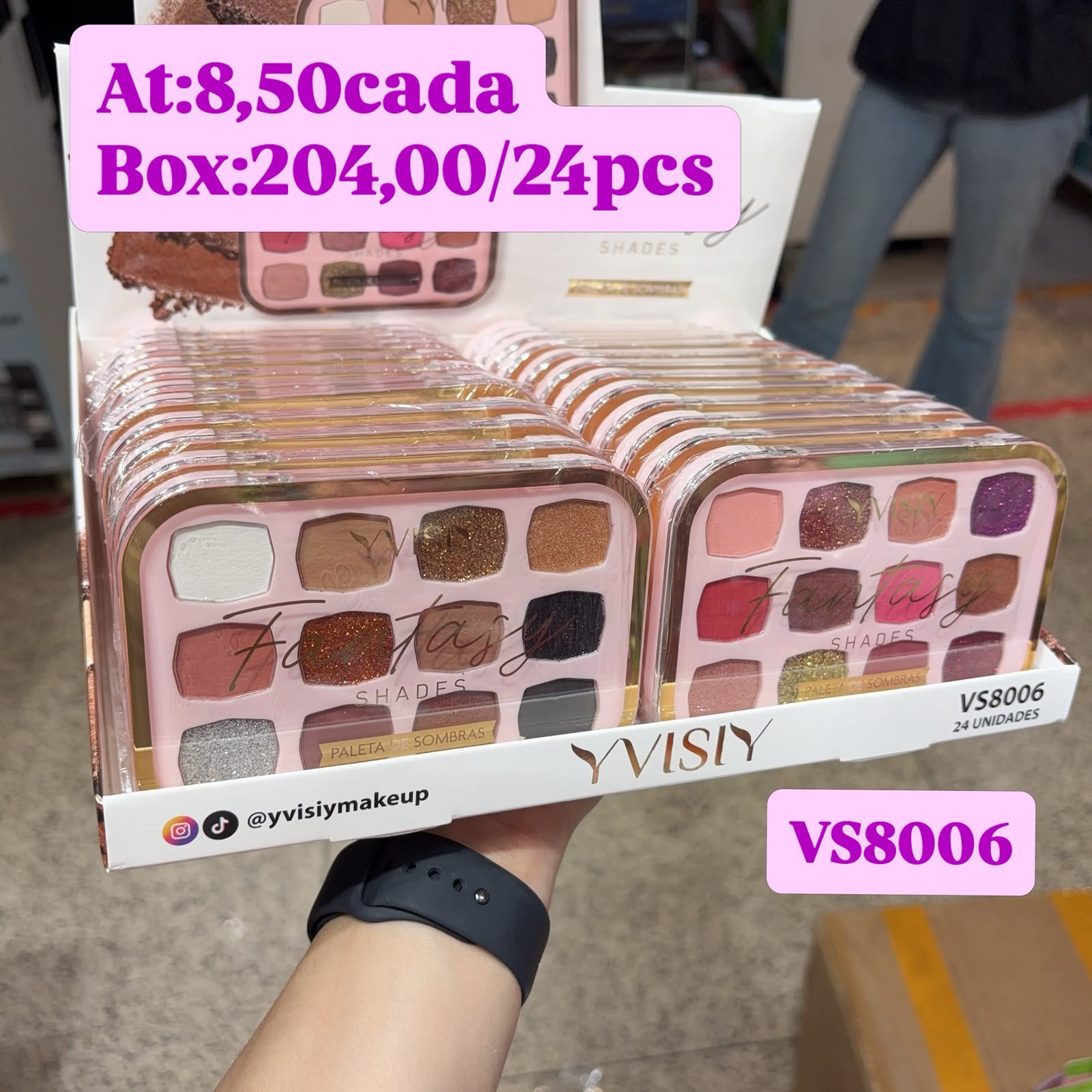 VS8006 paleta sombras visi box/24pcs