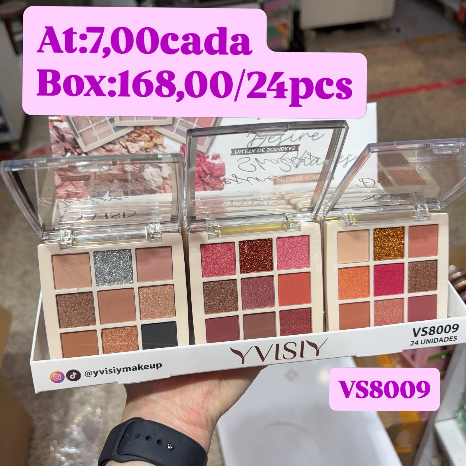 VS8009 paleta sombras visi box/24pcs