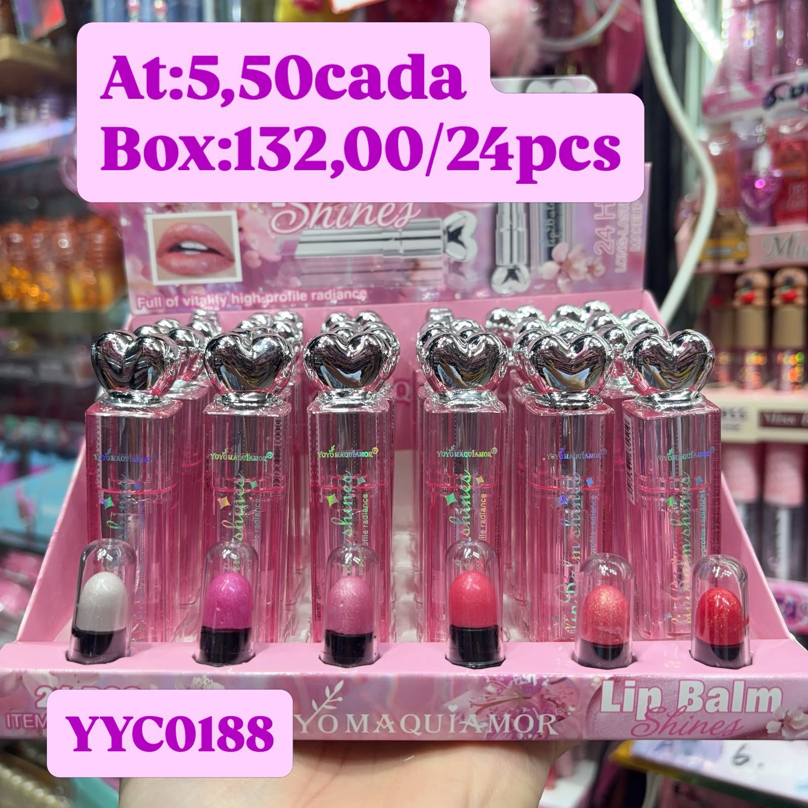 YYC0188 Lip balm yoyomaquiamor box/24pcs