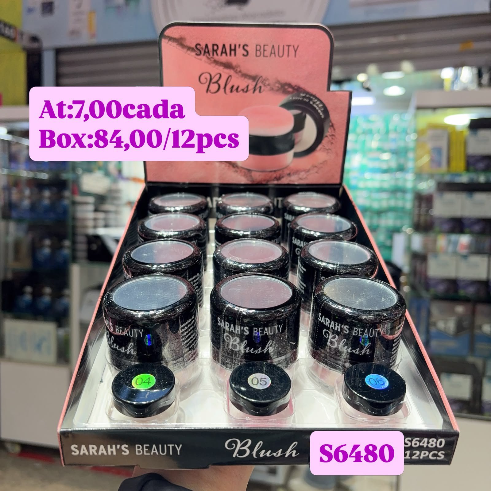 S6480 blush sarah's beauty box/12pcs