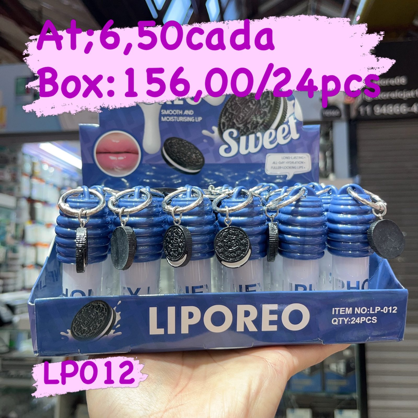 LP012 lip gloss box:24pcs