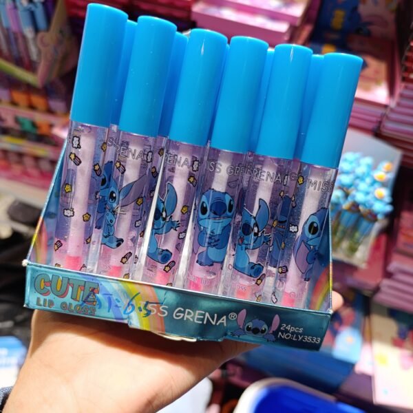 LY3533 cute Lip Gloss stitch miss grena azul box/24pcs