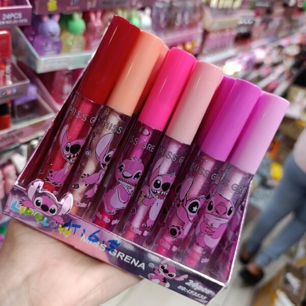 LY3535 Lip Gloss stitch miss grena rosa box/24pcs