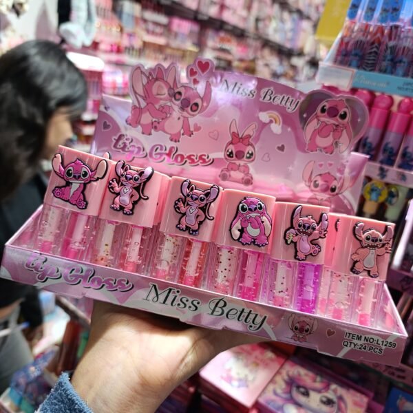 L1259 Lipgloss Stitch miss betty 2 em 1 box/24pcs