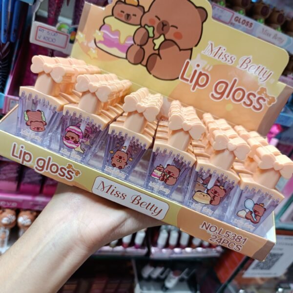 L5381 Lipgloss sorvetinho capivara miss betty box/24pcs