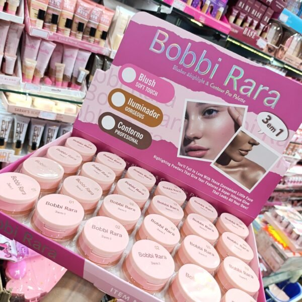 BR53B64 blush/iluminador e contorno 3em1 Bobbi Rara box/24pcs