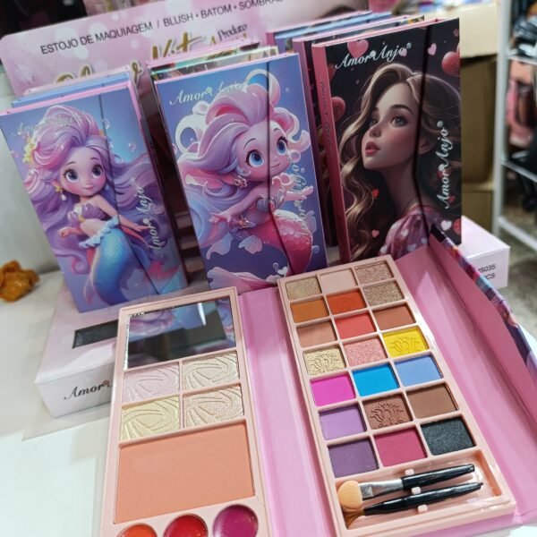 MS035 estojo maquiagem/blush/batom/sombra/iluminador 4em1 amor anjo box/12pcs