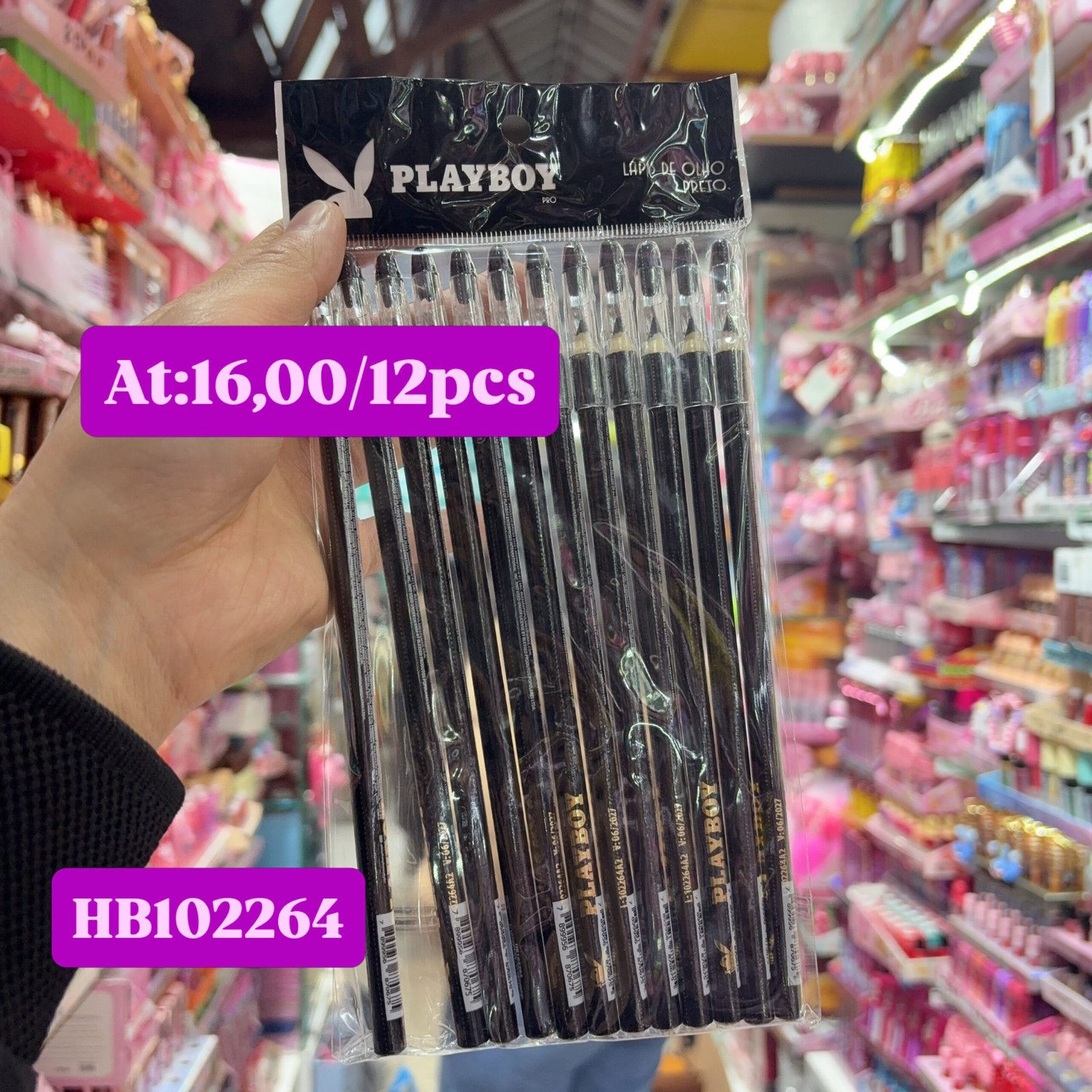 HB102264 lapis de olho playboy box:12pcs
