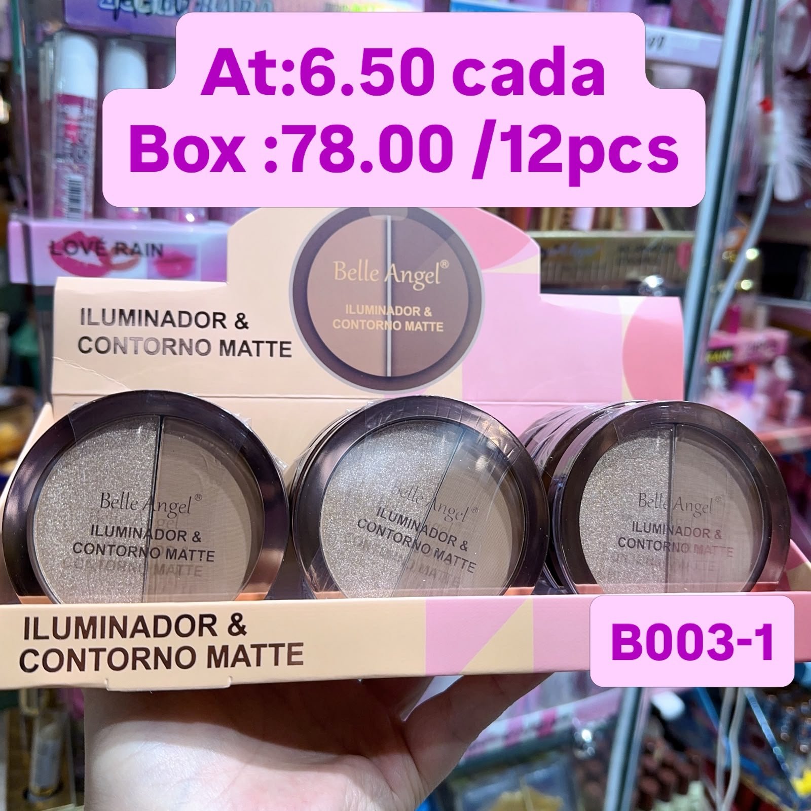 B0031 iluminado & contorno belle anjo box:12pcs