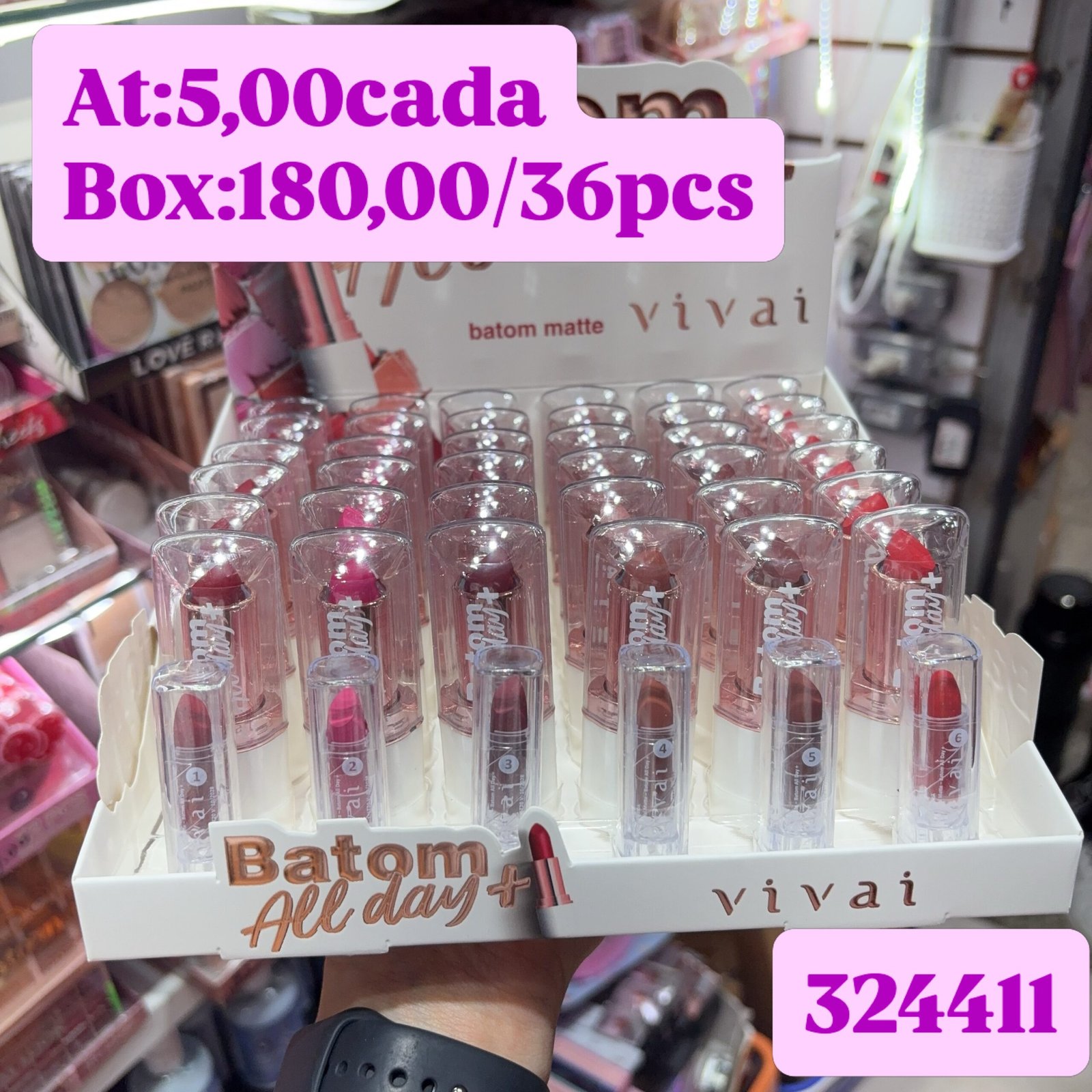 324411 batom matte vivai box:36pcs