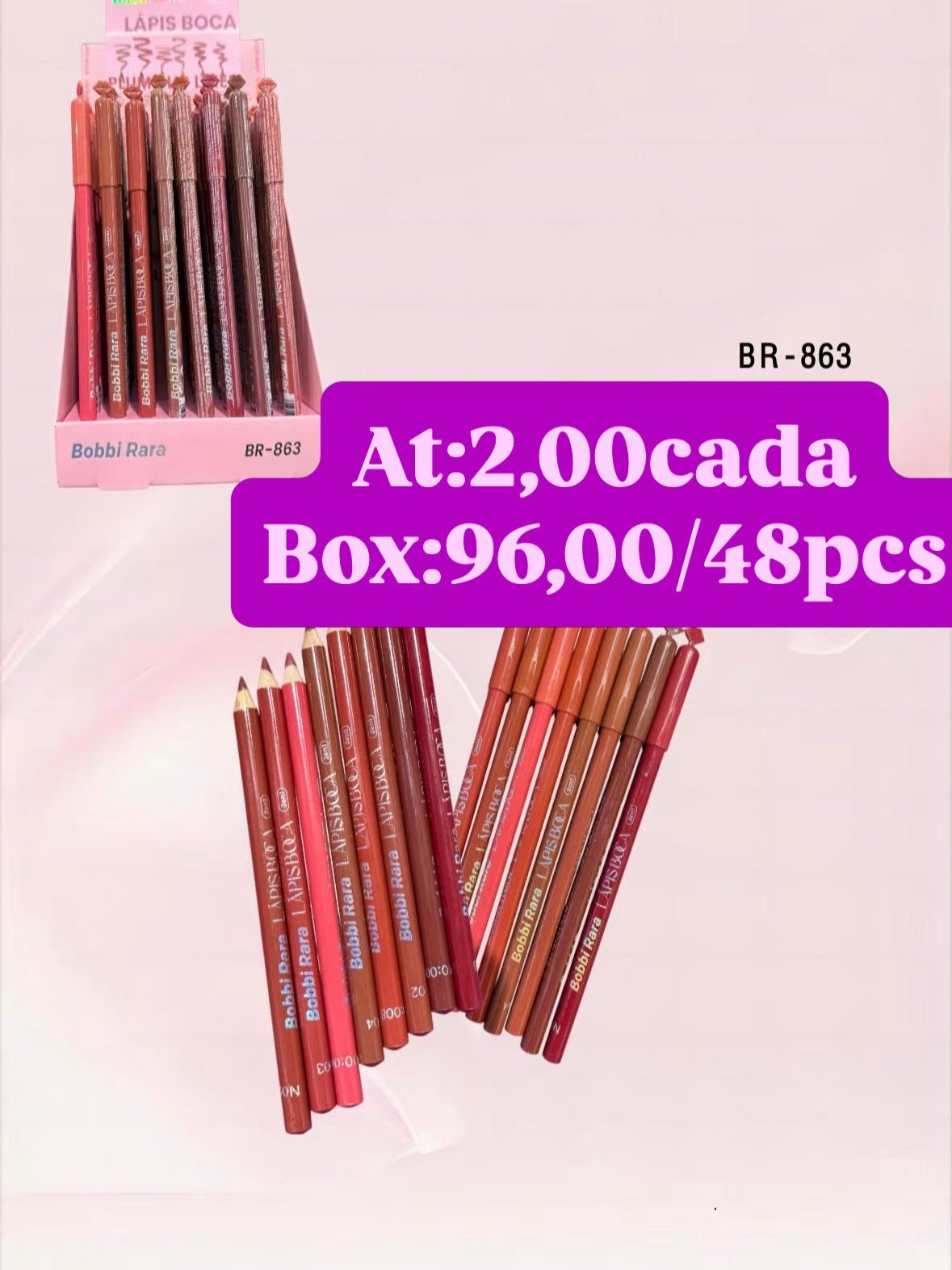 BR863 lapis para boca box:48pcs
